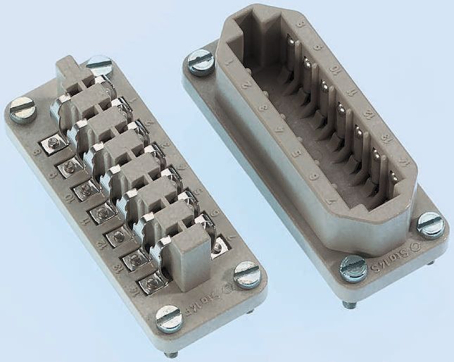 EPIC Heavy Duty Power Connector Insert, 10A, Male, STA Series, 6 Contacts