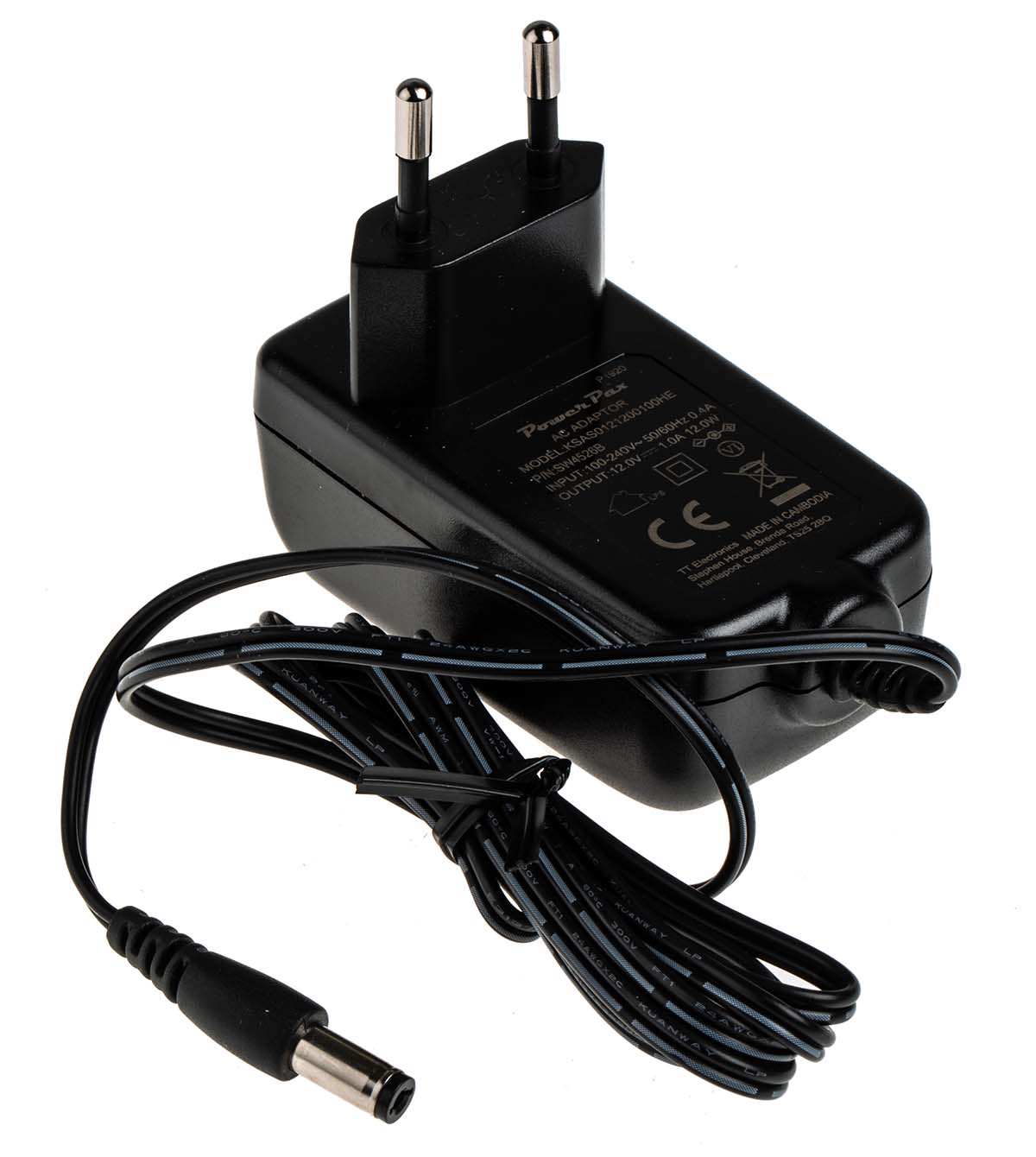 RS PRO 12W Plug-In AC/DC Adapter 12V dc Output, 1A Output