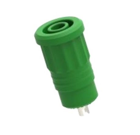 Electro PJP Green Female Banana Socket, 4 mm Connector, Press Fit Termination, 25A, 1kV, Nickel Plating