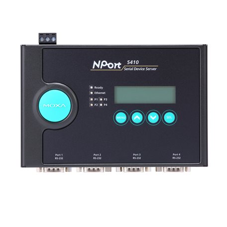 MOXA Device server, 4 Ethernet Port, 4 Serial Port, RS232 Interface, 921.6kbps Baud Rate