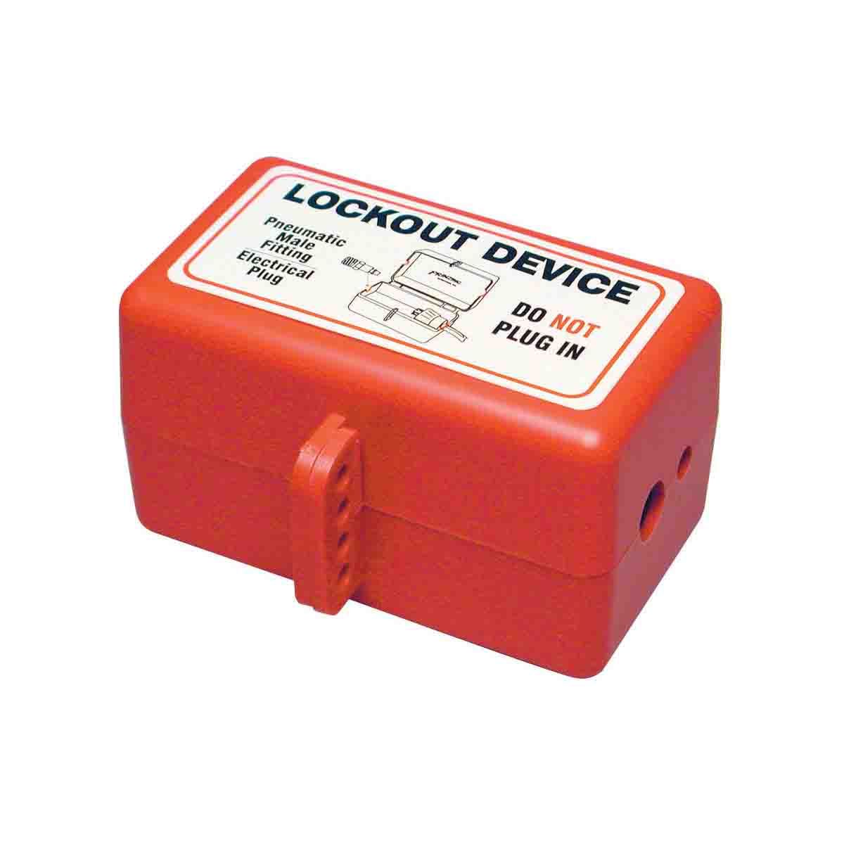 Brady Red 4-Lock Polystyrene Electrical Plug Lockouts, 7.87mm Shackle