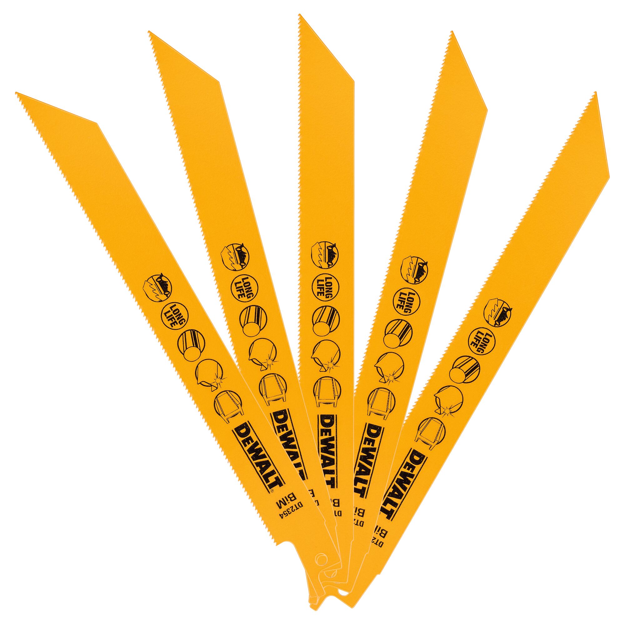 DeWALT, 18 Teeth Per Inch Metal 203mm Cutting Length Reciprocating Saw Blade, Pack of 5