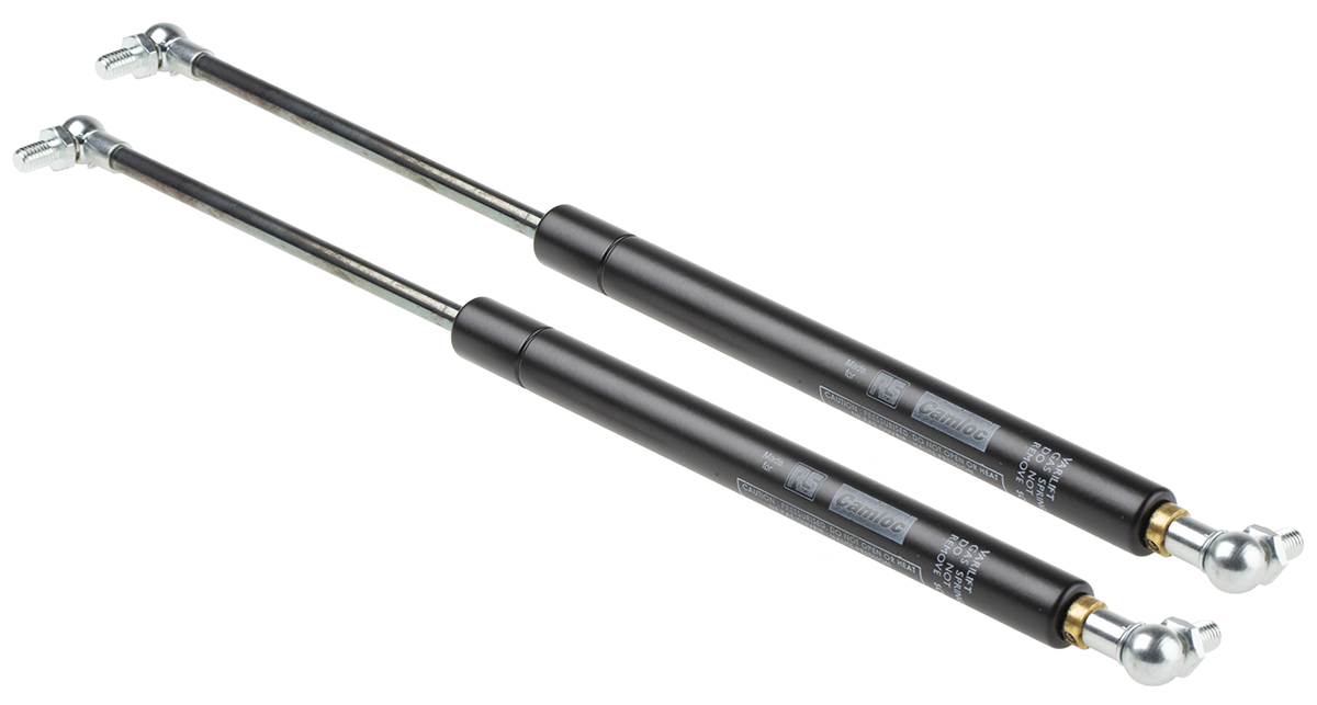 Camloc Steel Gas Strut, with Ball & Socket Joint, End Joint, 364.0mm Extended Length, 150.0mm Stroke Length