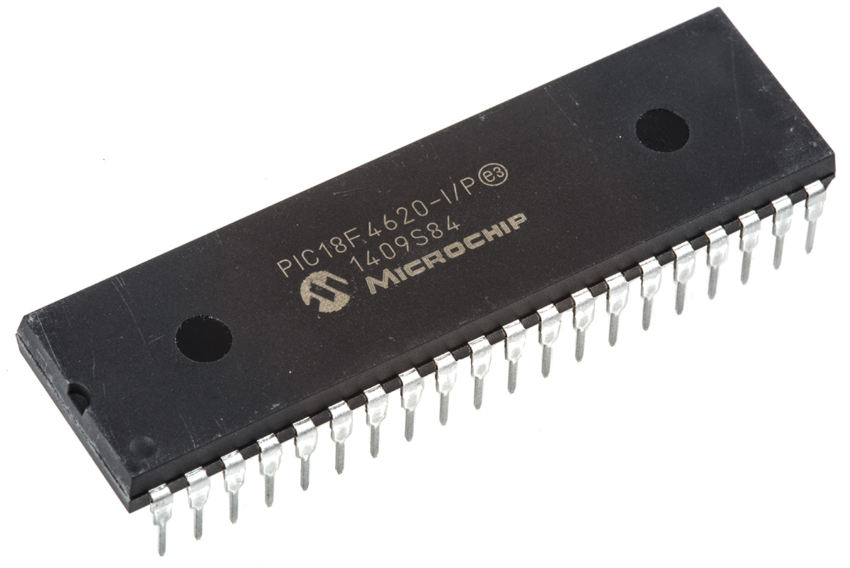 Microchip, 8 bit PIC, PIC18F4620 Microcontroller, 20 MHz, 64kB FLASH, 40-Pin PDIP