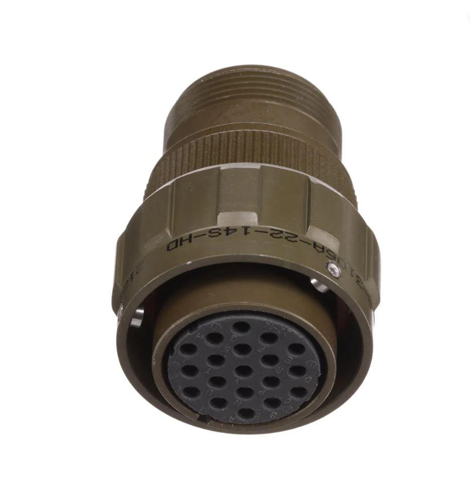Amphenol Limited, 97B, Brass 19 Way Cable Mount MIL Spec Circular Connector Plug, Socket Contacts,Shell Size 22,