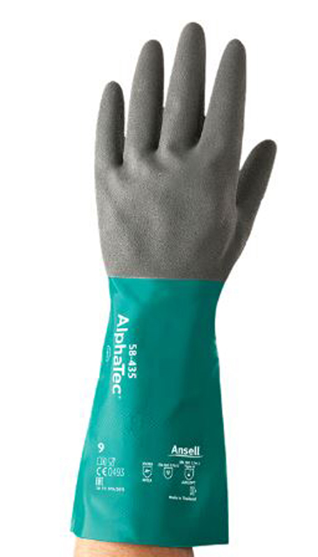 Ansell AlphaTec 58-435 Green Nitrile Glove, Size 9, Nitrile Coating