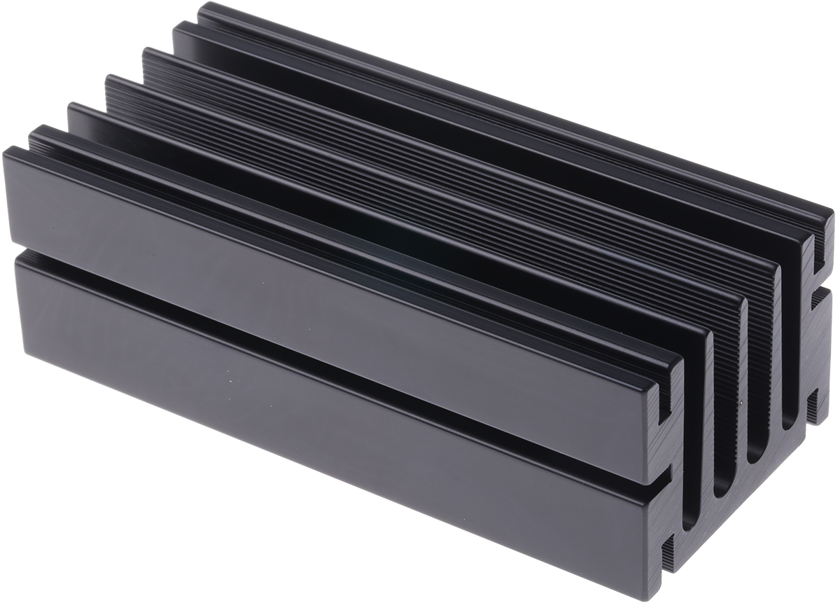 RS PRO Heatsink, Universal Rectangular Alu, 4.5°C/W, 100 x 46 x 33mm, Screw