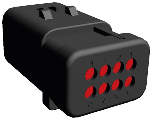 TE Connectivity, AMPSEAL 16 Automotive Connector Plug Red Clip Mount 8 Way 776495-1