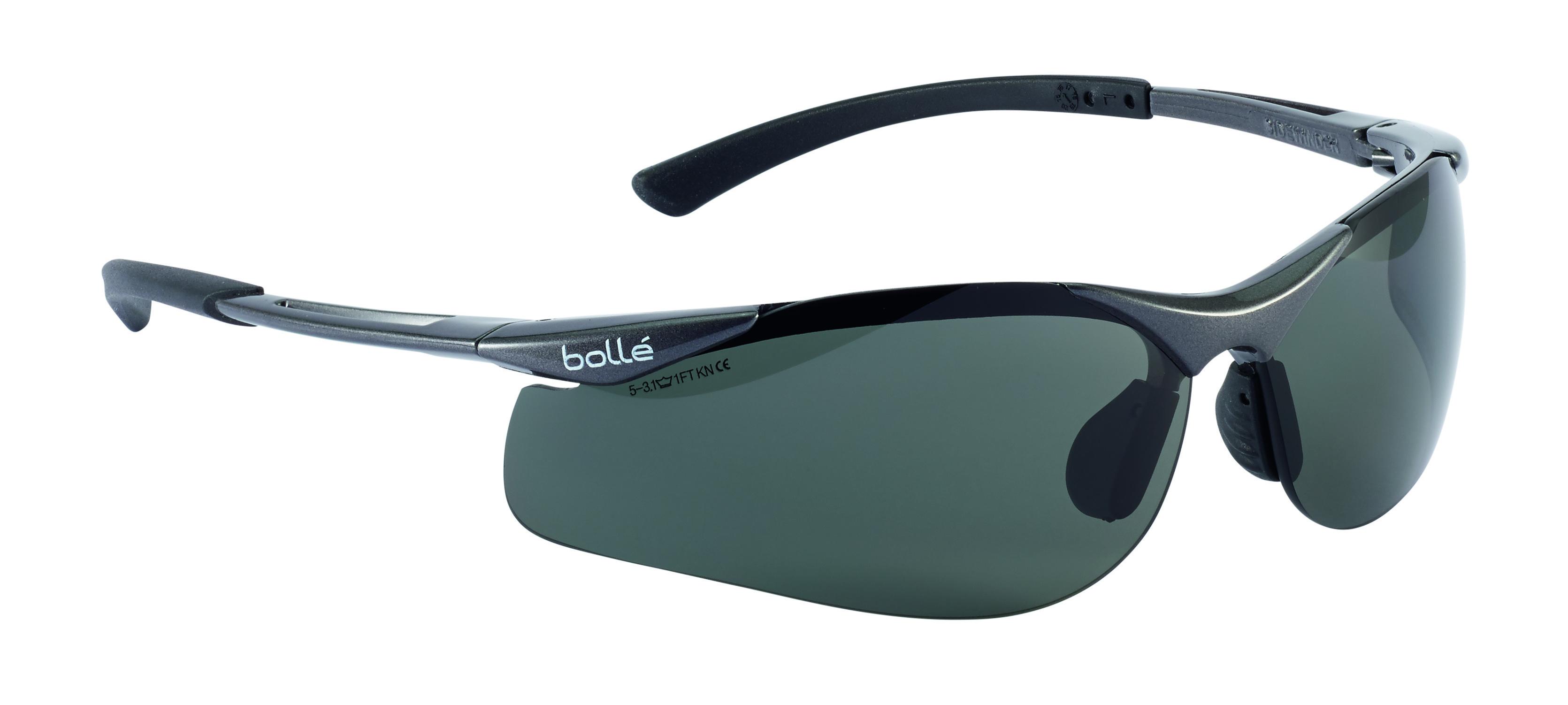 Bolle Safety CONTOUR Safety Glasses, Smoke PC Lens