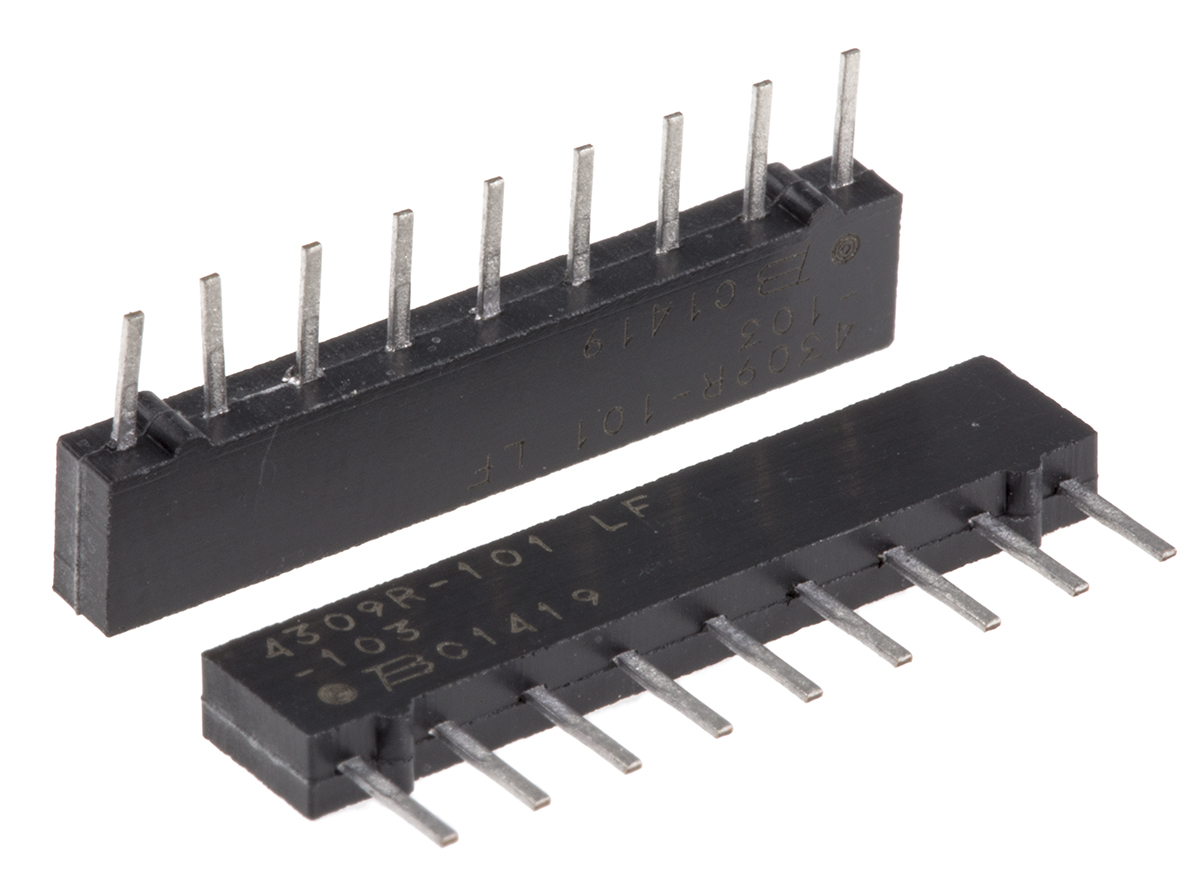 Bourns, 4600X 10kΩ ±2% Bussed Resistor Array, 8 Resistors, 1.13W total, SIP