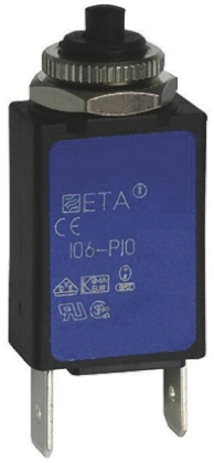 ETA Thermal Circuit Breaker - 106  Single Pole 240V Voltage Rating Panel Mount, 6A Current Rating