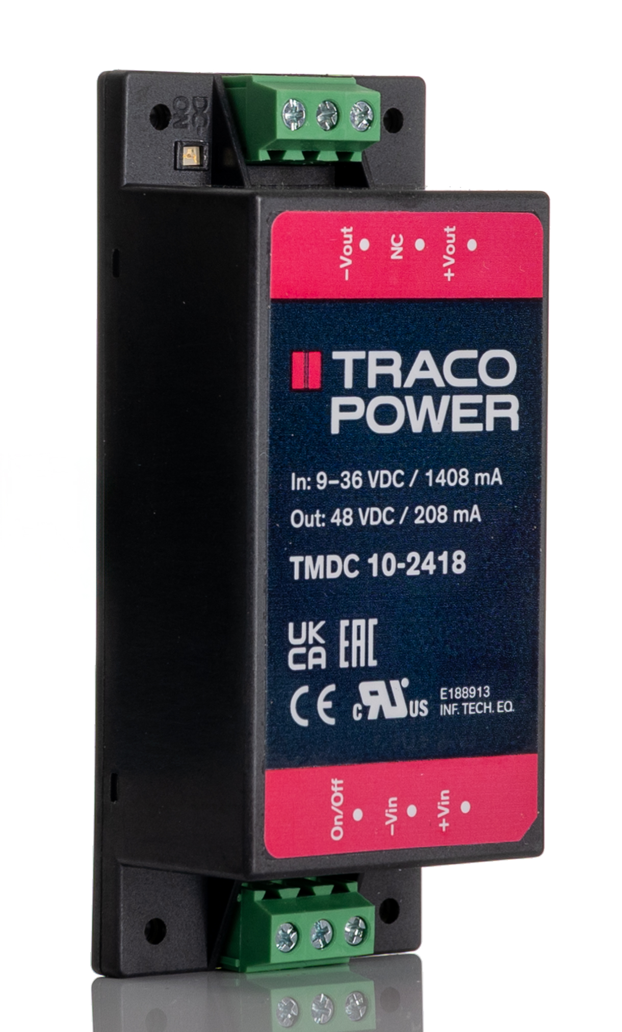 TRACOPOWER TMDC 10 DC-DC Converter, 48V dc/ 208mA Output, 9 → 36 V dc Input, 10W, Chassis Mount, +80°C Max Temp