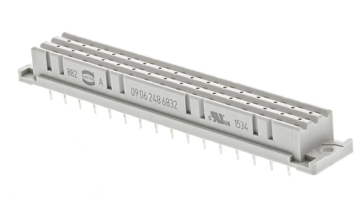 HARTING 48 Way 5.08mm Pitch, Type F Class C2, 3 Row, Straight DIN 41612 Connector, Socket