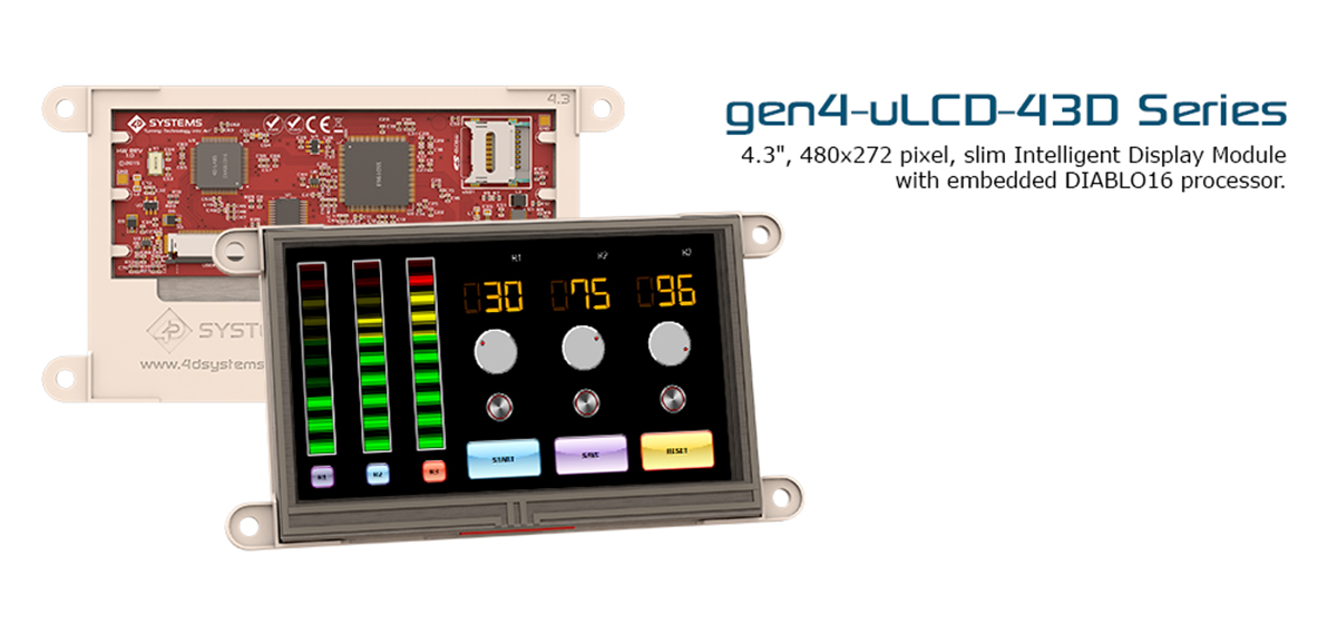 4D Systems SK-gen4-43DT, Gen4 Diablo16 4.3in Resistive Touch Screen Starter Kit