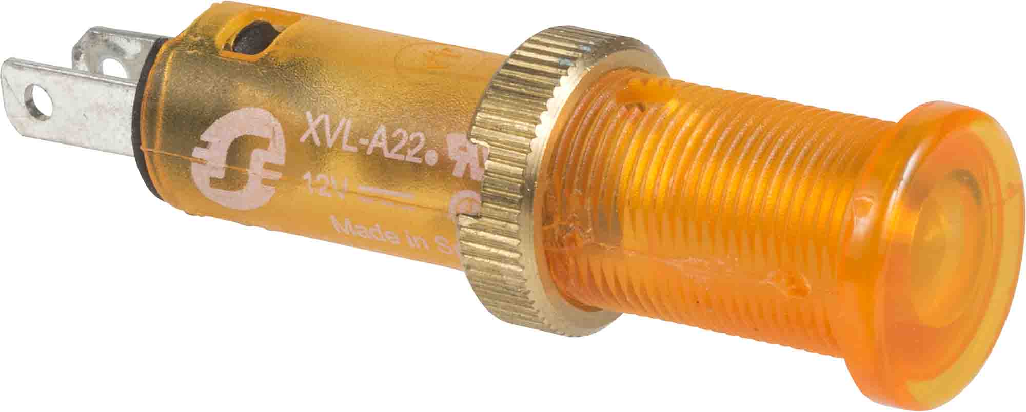 Schneider Electric XVL Series Yellow Panel Mount Indicator, 12V, 8mm Mounting Hole Size, IP40, IP65