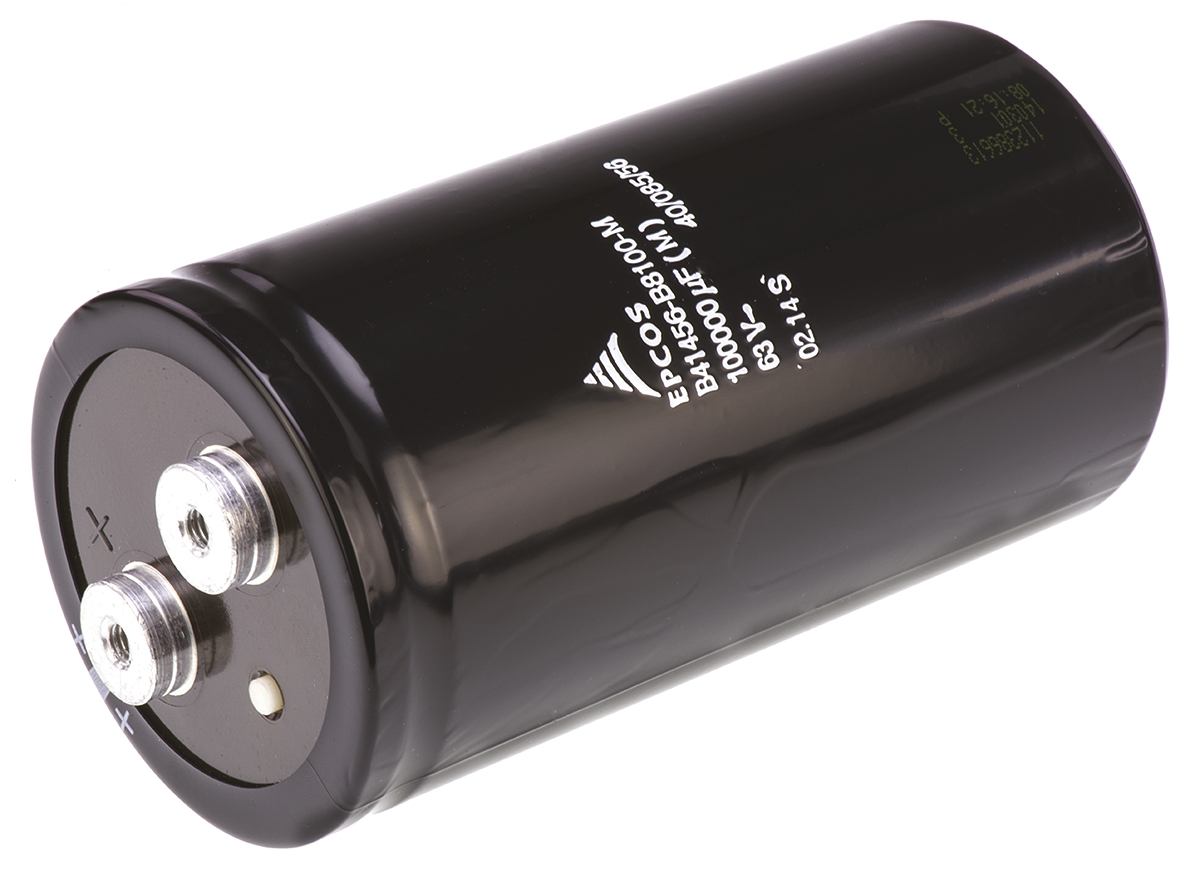 EPCOS 0.1F Aluminium Electrolytic Capacitor 63V dc, Screw Terminal - B41456B8100M600