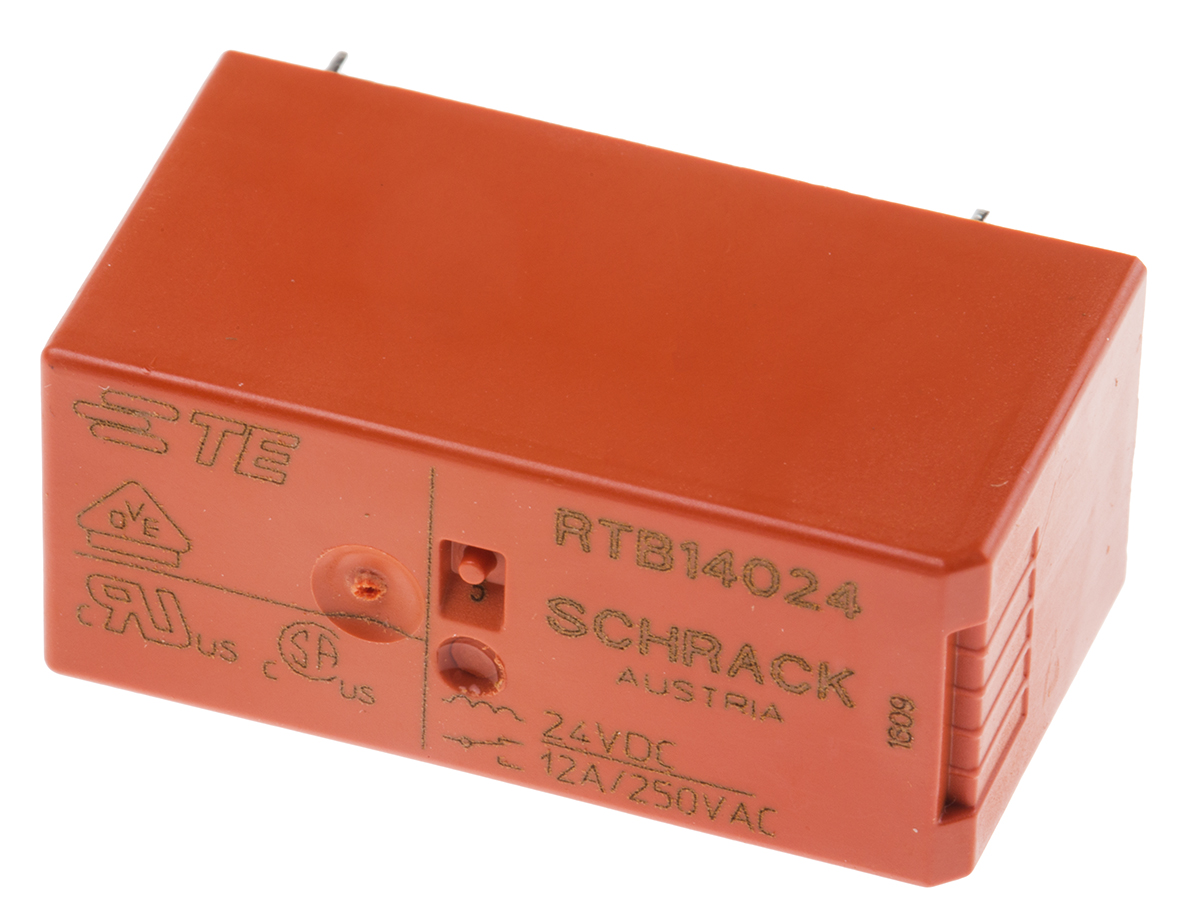 TE Connectivity PCB Mount Power Relay, 230V ac Coil, 12A Switching Current, SPDT
