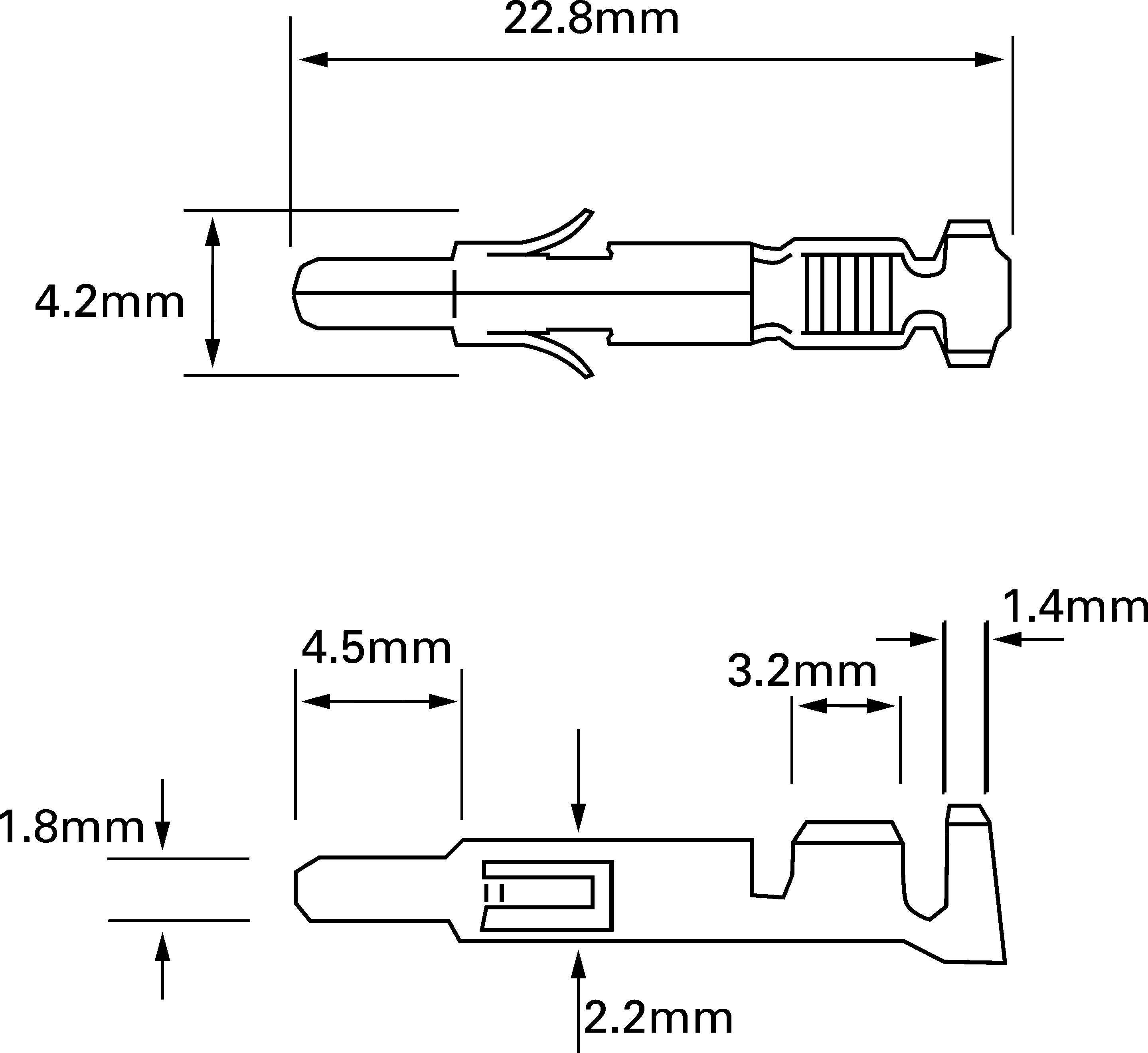 TE Connectivity Universal MATE-N-LOK Series Male Crimp Terminal, 20AWG Min, 14AWG Max