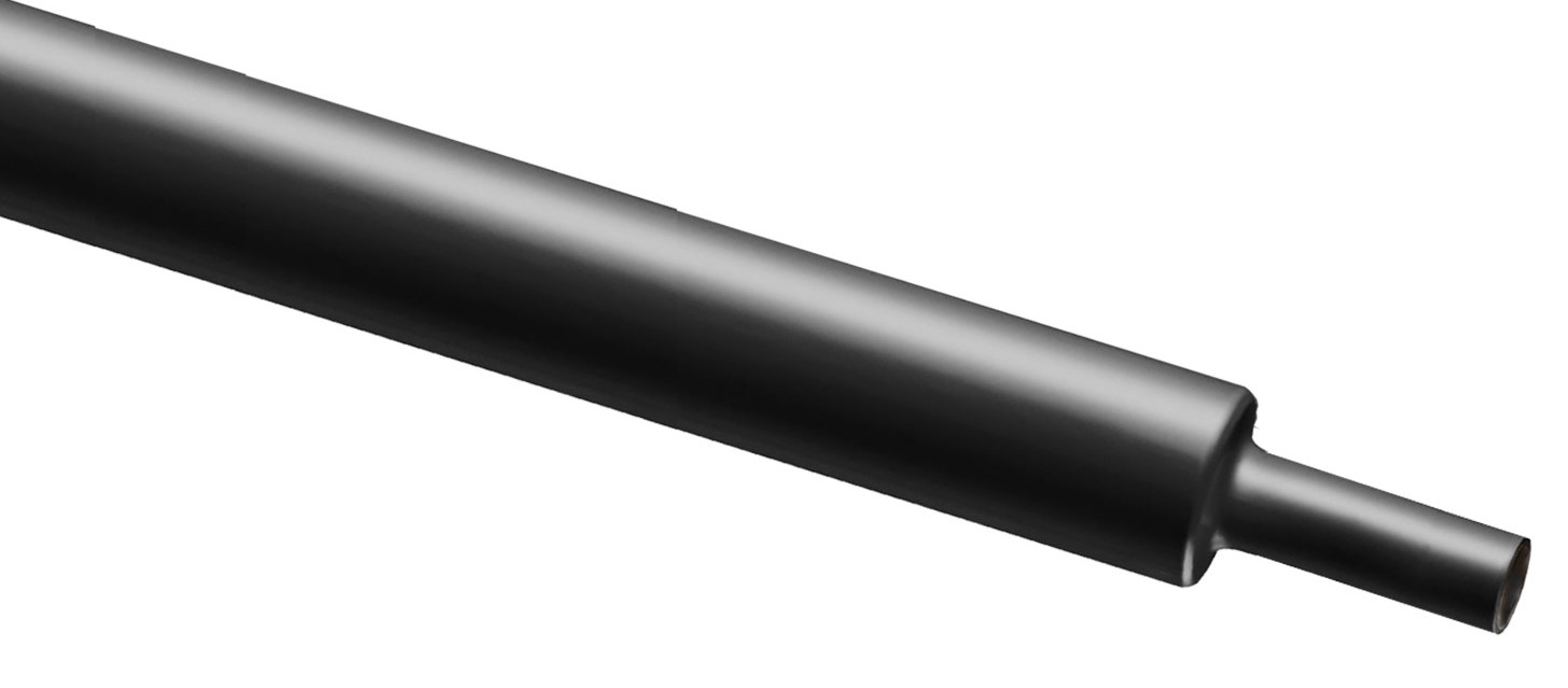 RS PRO Halogen Free Heat Shrink Tubing, Black 6.4mm Sleeve Dia. x 100cm Length 2:1 Ratio