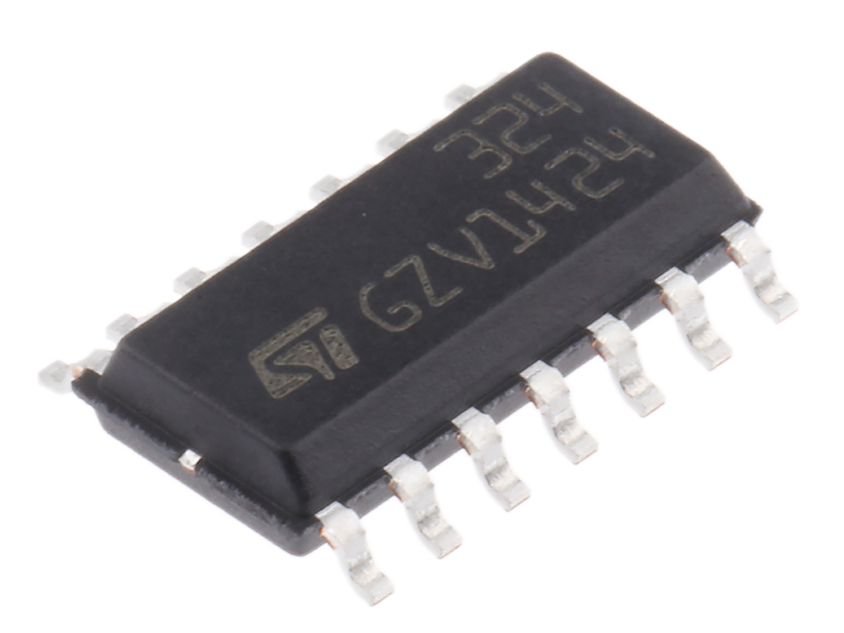 LM324DT STMicroelectronics, Operational Amplifier, 1.3 MHz, 14-Pin 30 V SOIC