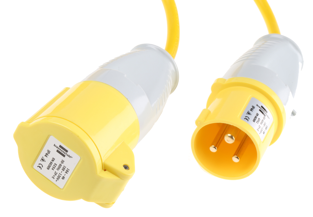 brennenstuhl 14m 1 Socket BS4343/EN60309 110V-16A Extension Lead, 110 V, IP44