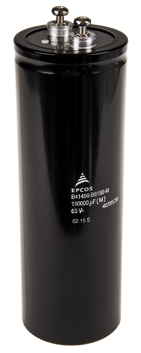 EPCOS 0.15F Aluminium Electrolytic Capacitor 63V dc, Screw Terminal - B41456B8150M600