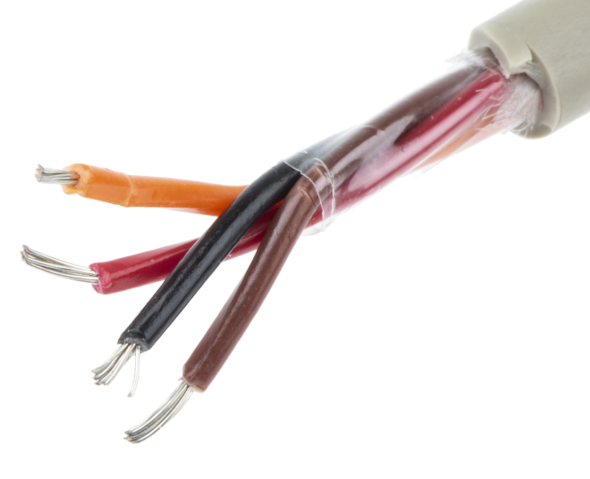 Alpha Wire ProTekt Series Data Cable, 4 Cores, 0.35 mm², Unscreened, 22 AWG, 50m, Tinned Copper Shield