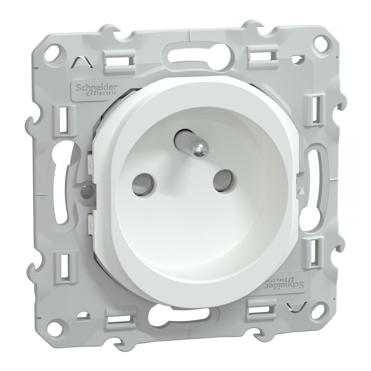 Schneider Electric White 1 Gang Plug Socket, 2 Poles, 16A, French 2P, Indoor Use