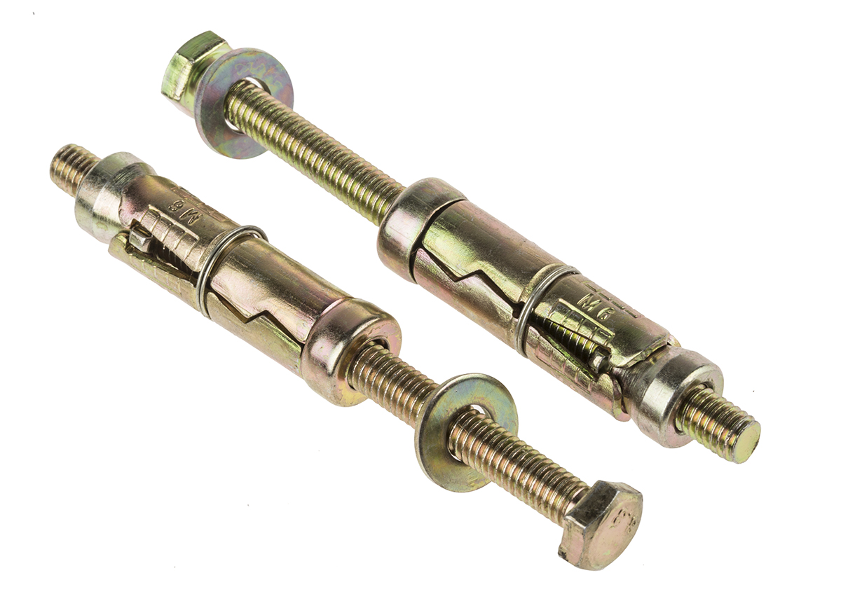 RS PRO Carbon Steel Shield Anchor Loose Bolt M6 x 45mm, 12mm Fixing Hole