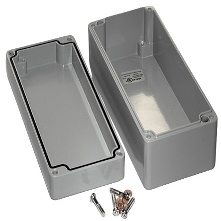 Hammond 1590Z Series Grey Aluminium Enclosure, IP68, Flanged, Grey Lid, 175 x 80 x 60mm