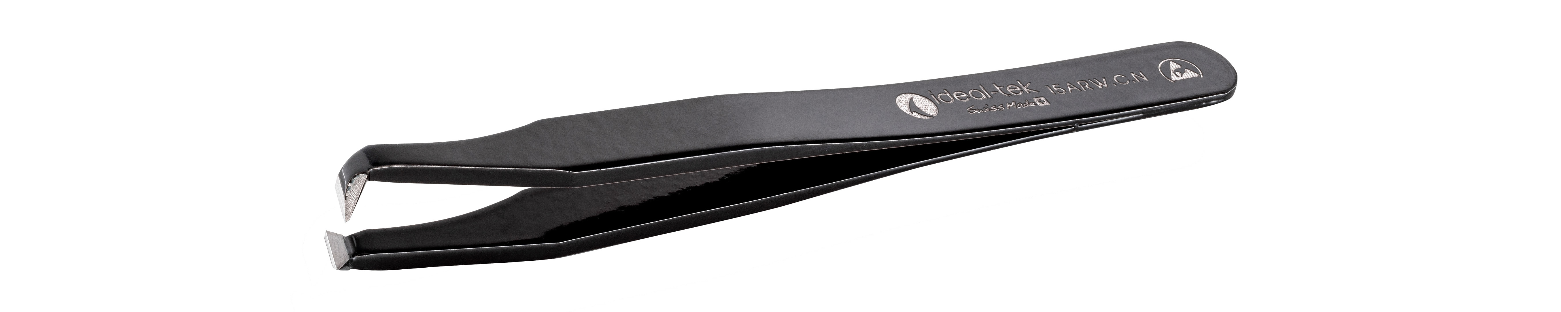 ideal-tek 115 mm, Carbon Steel, Flat; Rounded, ESD Tweezers