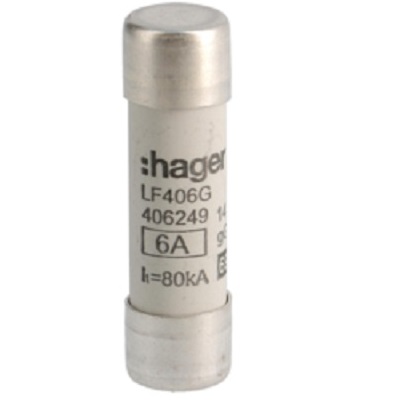 Hager 6A Cartridge Fuse, 14 x 51mm