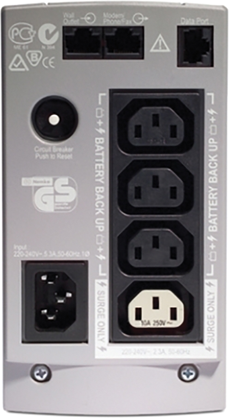 APC 180 → 266V Input Stand Alone Uninterruptible Power Supply, 500VA (300W), Back-UPS CS