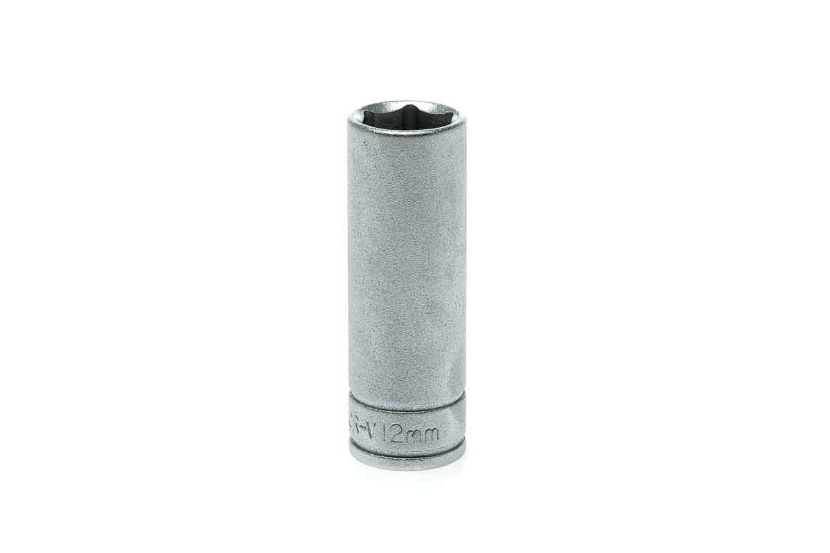 Teng Tools 1/4 in Drive 12mm Deep Socket, 6 point, 49.5 mm Overall Length