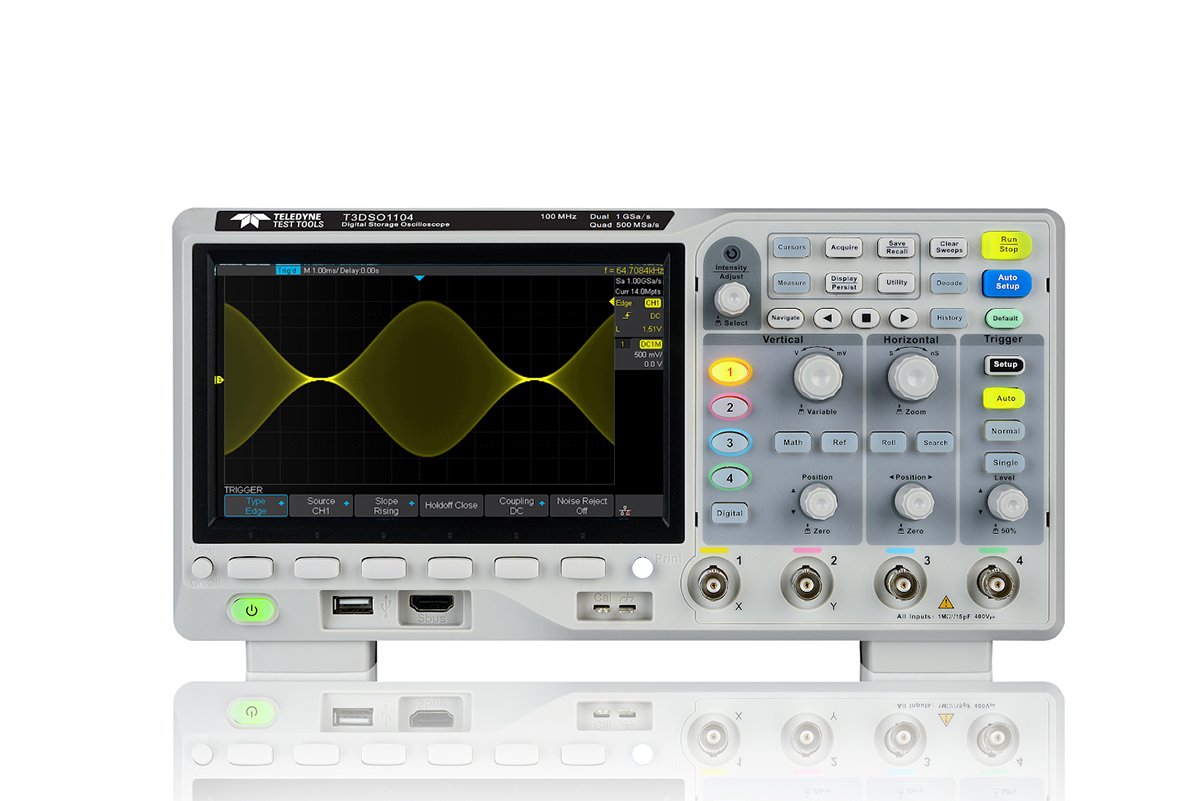 Teledyne LeCroy T3DSO1104 T3DSO1000 Series, 100MHz Bench Oscilloscope, 4 Analogue Channels - RS Calibrated