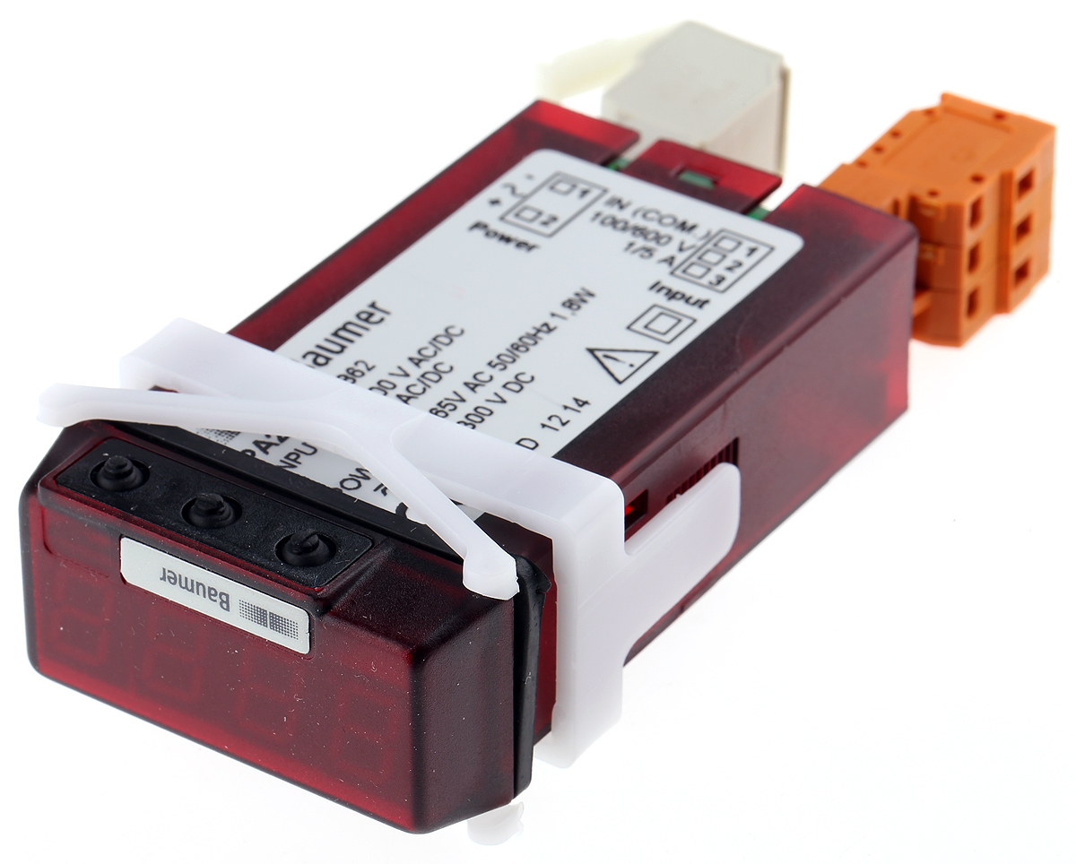 Baumer PA203 LED Digital Panel Multi-Function Meter for Current, Voltage, 22mm x 45mm