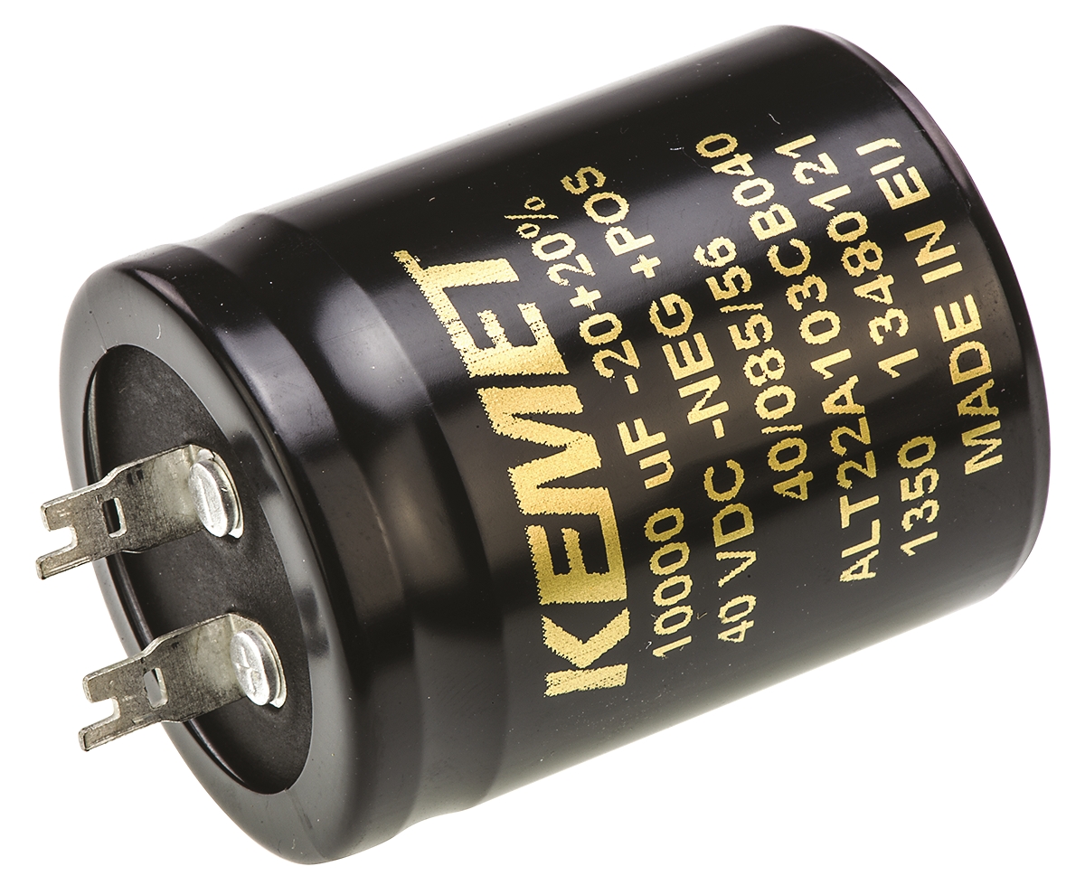 KEMET 10000μF Aluminium Electrolytic Capacitor 40V dc, Solder Lug - ALT22A103CB040