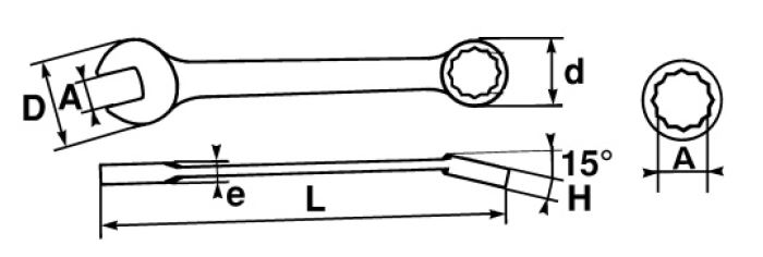 SAM Combination Spanner, 8mm, 5/16in, Metric, Height Safe, Double Ended, 135 mm Overall