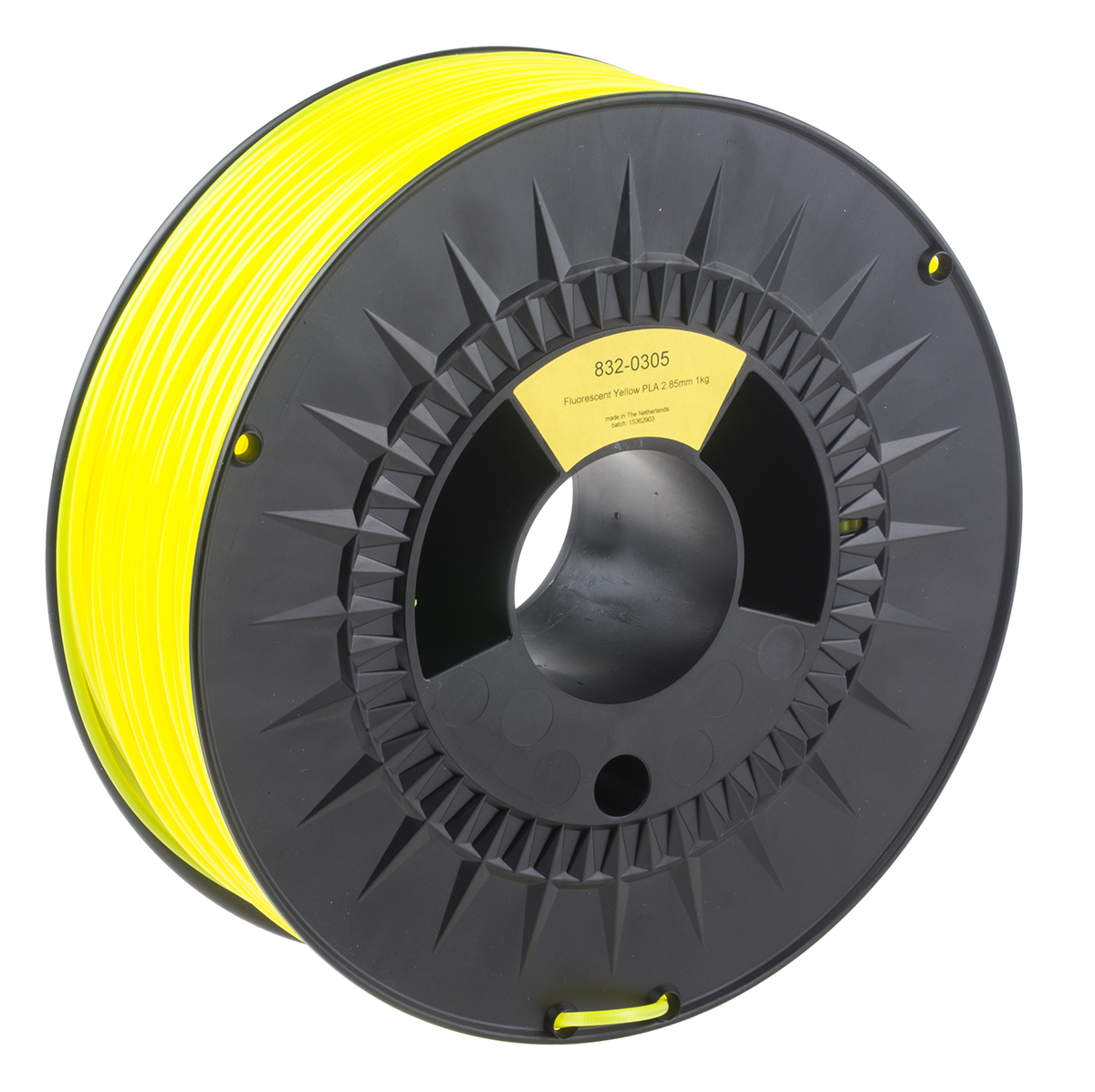 RS PRO 2.85mm Fluorescent Yellow PLA 3D Printer Filament, 1kg