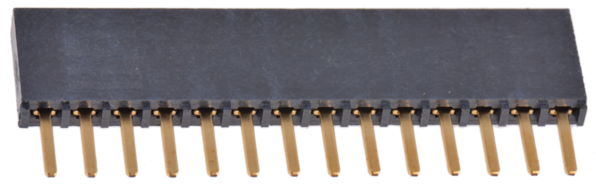 Samtec SSW Series Straight Through Hole Mount PCB Socket, 14-Contact, 1-Row, 2.54mm Pitch, Solder Termination