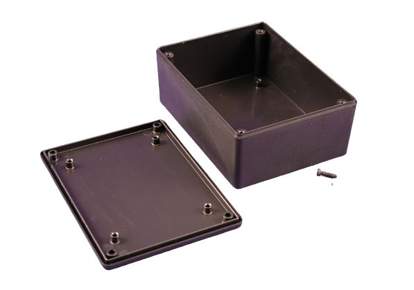 Hammond 1591 Series Black ABS Enclosure, IP54, Black Lid, 109 x 81 x 41mm