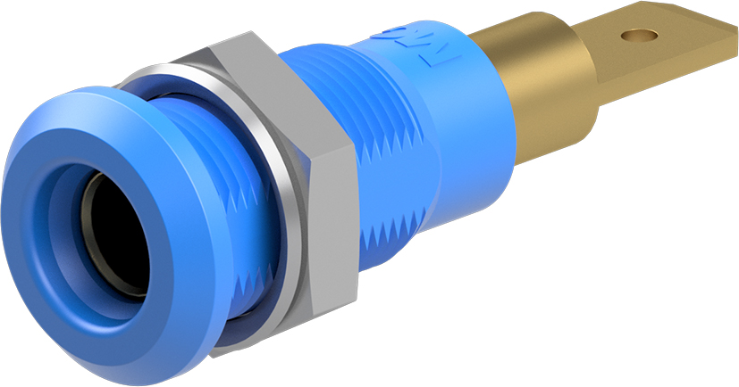Staubli Blue Socket Test Socket, Tab Termination, 25A, 30V ac, Gold Plating