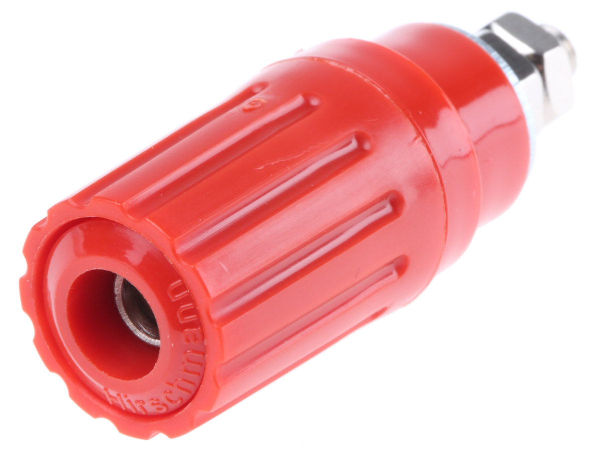 Hirschmann Test & Measurement 35A, Red Binding Post With Brass Contacts and Nickel Plated