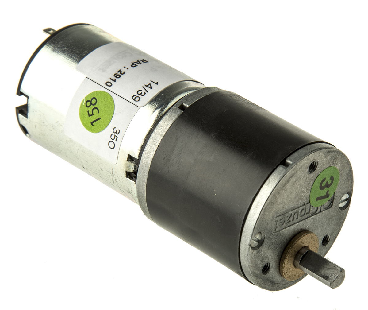 Crouzet Brushed Geared DC Geared Motor, 3 W, 12 V dc, 50 Ncm, 1.5 rpm, 5mm Shaft Diameter