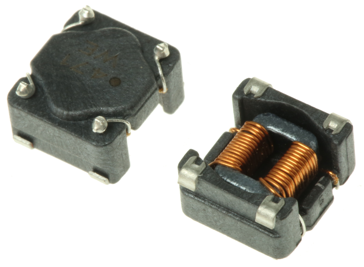 Wurth Elektronik, WE-SL5 Surface Mount Common Mode Line Filter with a Ferrite Core, 470 μH Sectional Winding ±40 % 1.6 A