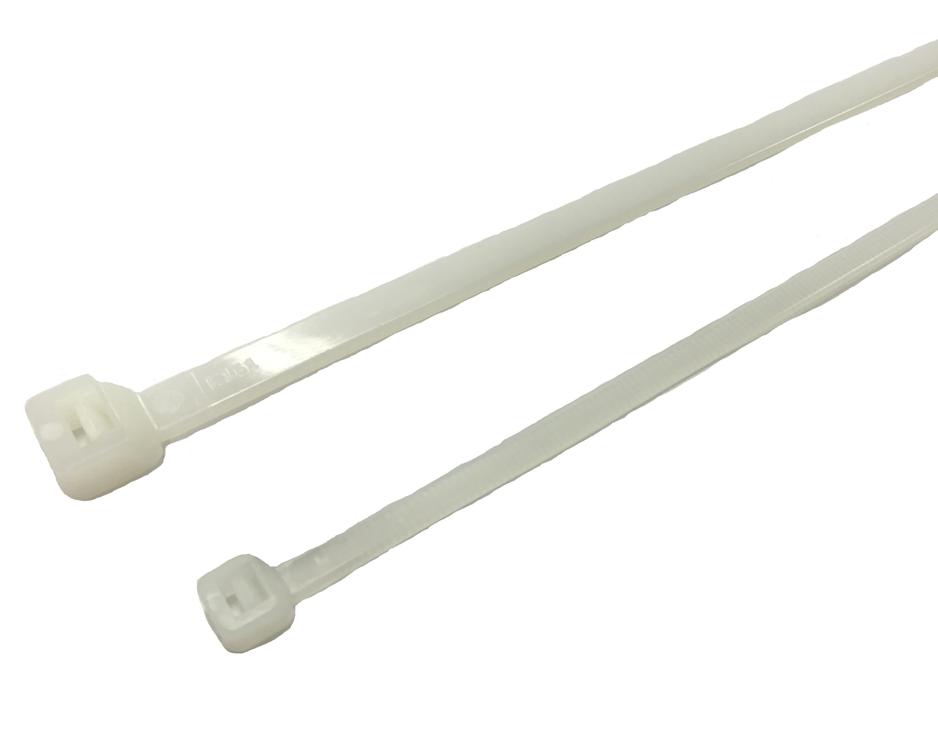 RS PRO Cable Tie, 280mm x 4.8 mm, Natural Nylon, Pk-100
