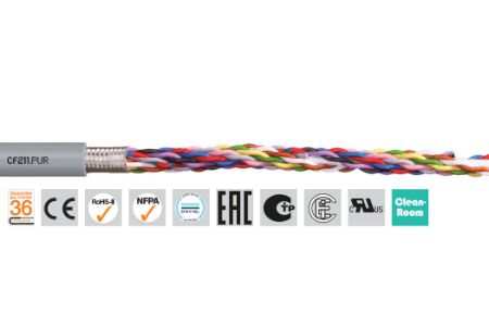 Igus chainflex CF211.PUR Data Cable, 6 Cores 0.25 mm² 24 AWG, Screened, 50 m, Grey Thermoplastic Elastomer Sheath