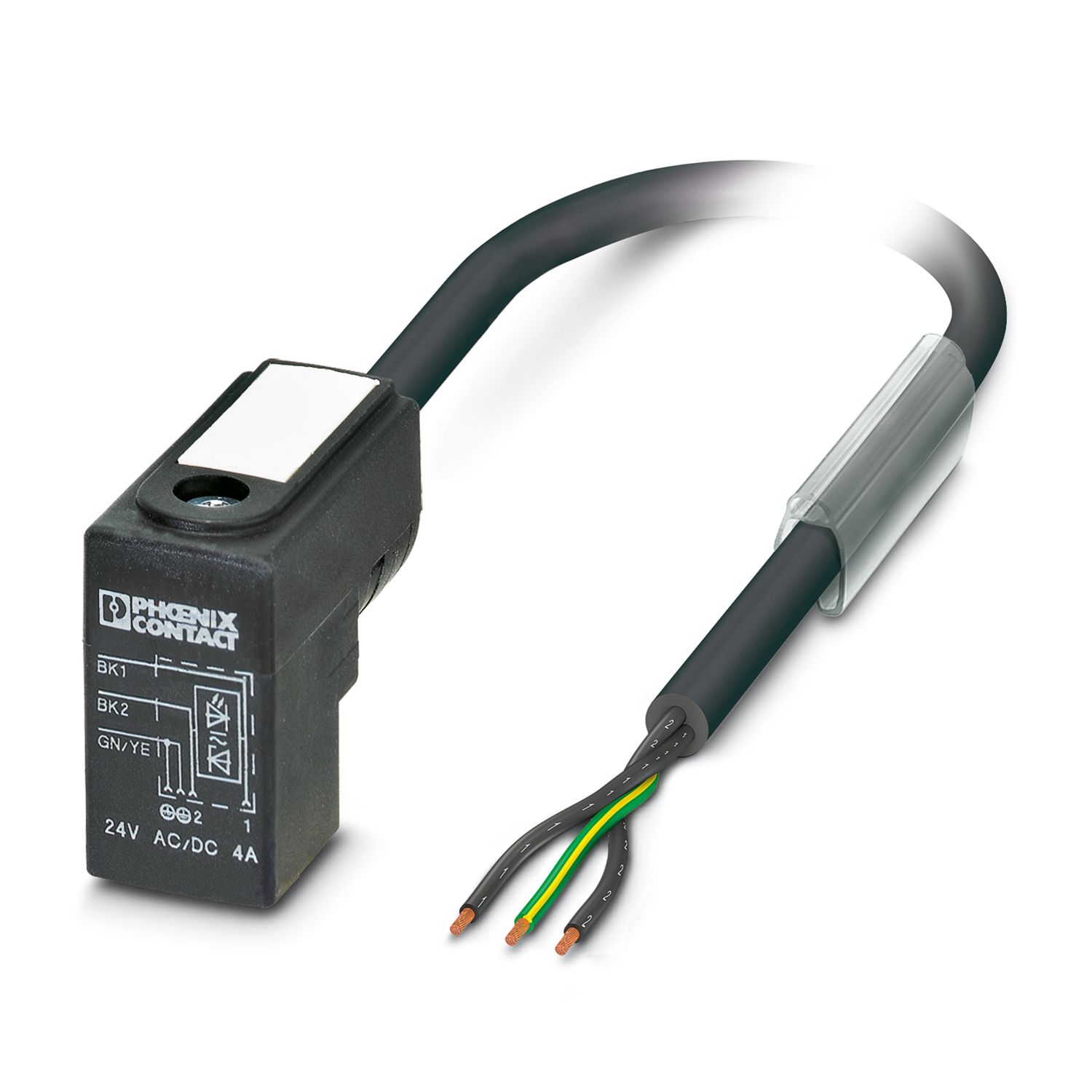 Phoenix Contact Female 3 way DIN 43650 Form C to 3 way Free End Sensor Actuator Cable, 10 m
