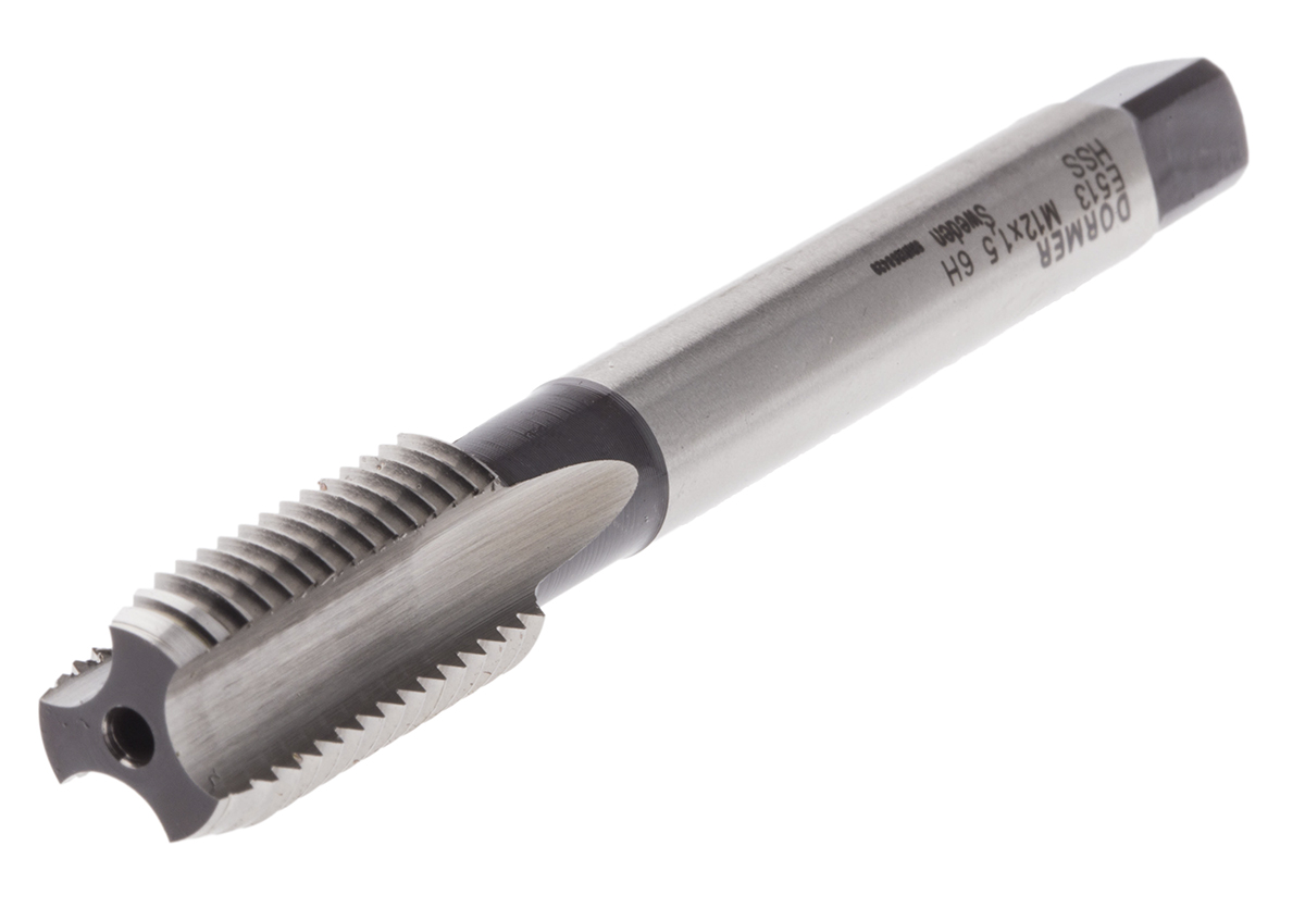 Dormer Threading Tap HSS 1-Piece 1.5mm Pitch Metric Fine Standard Machine Tap M12 Thread