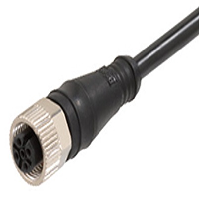 Molex Female 4 way M12 Micro Change to Female Pigtail Cordset, 10 m